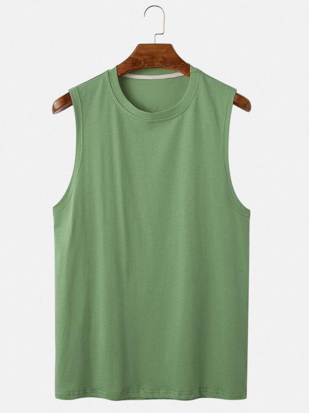 Heren Katoenen Ademend Effen Kleur Ronde Hals Casual Tanktops