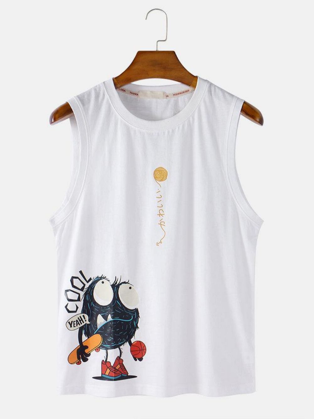 Katoenen Mouwloze Casual Tanktops Met Cartoonprint