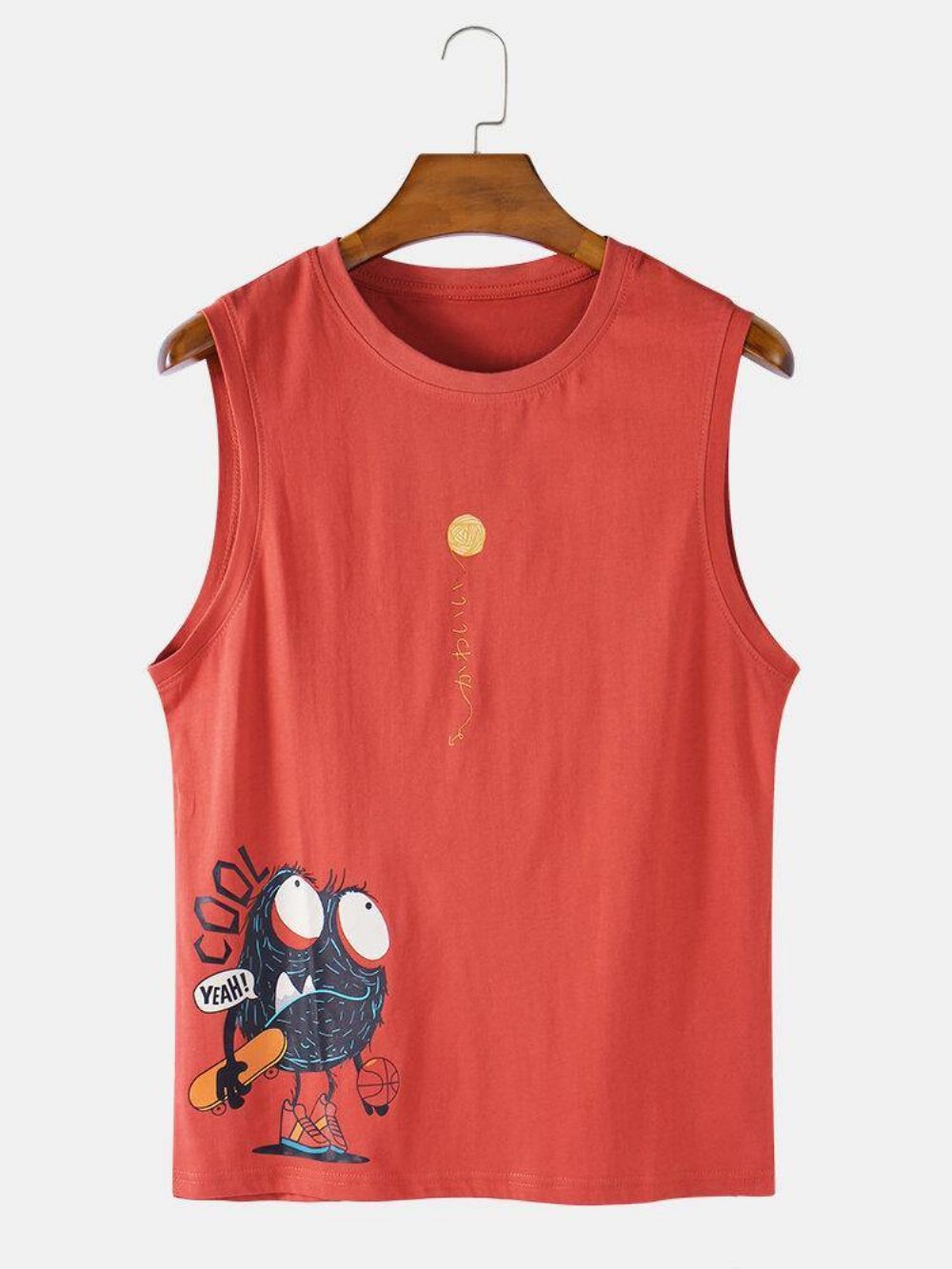 Katoenen Mouwloze Casual Tanktops Met Cartoonprint