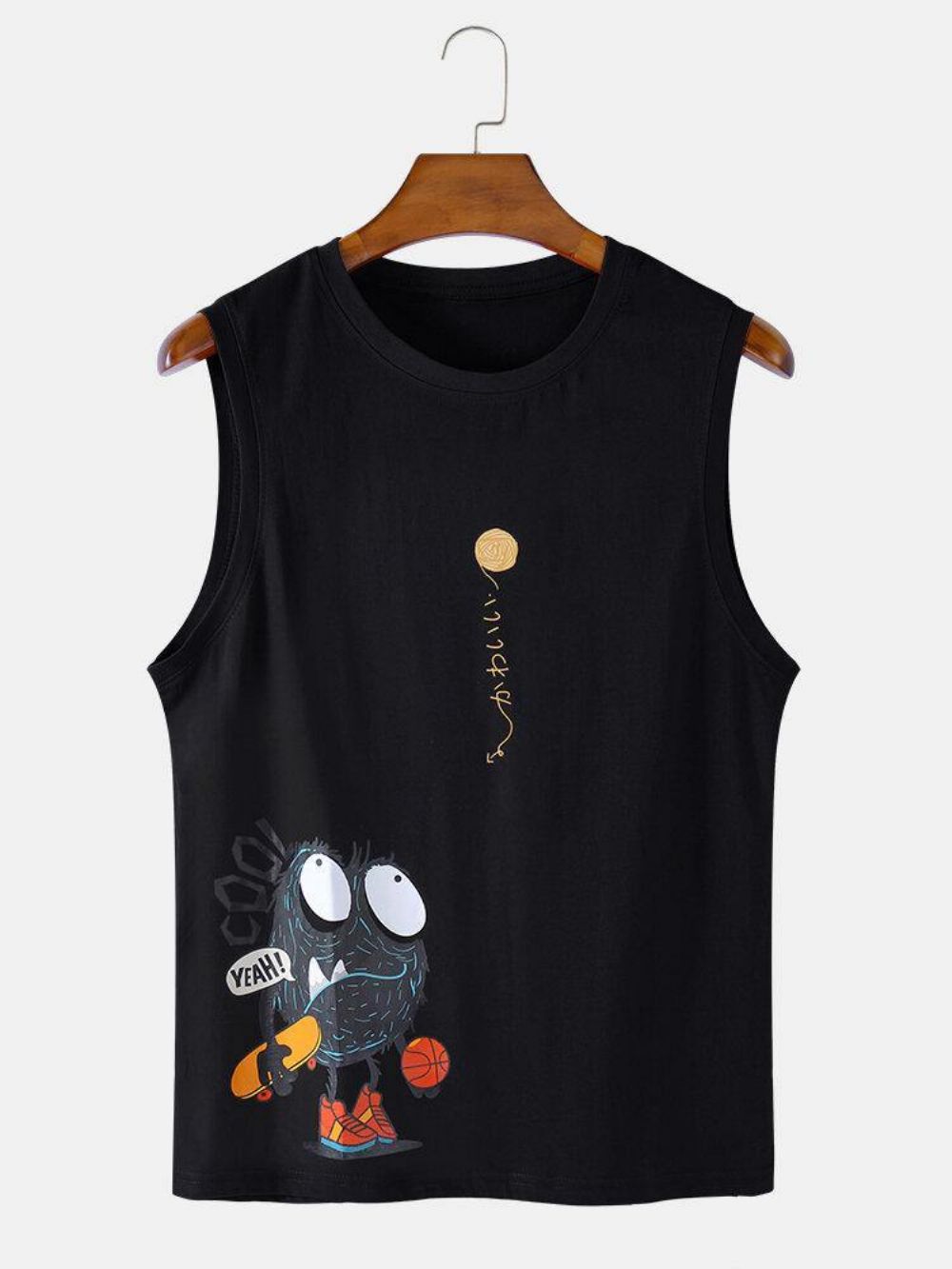 Katoenen Mouwloze Casual Tanktops Met Cartoonprint