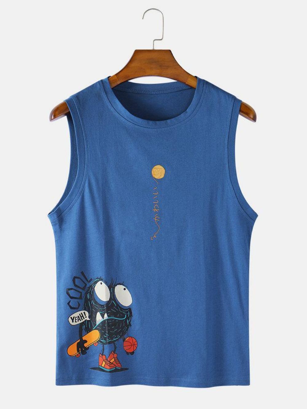 Katoenen Mouwloze Casual Tanktops Met Cartoonprint