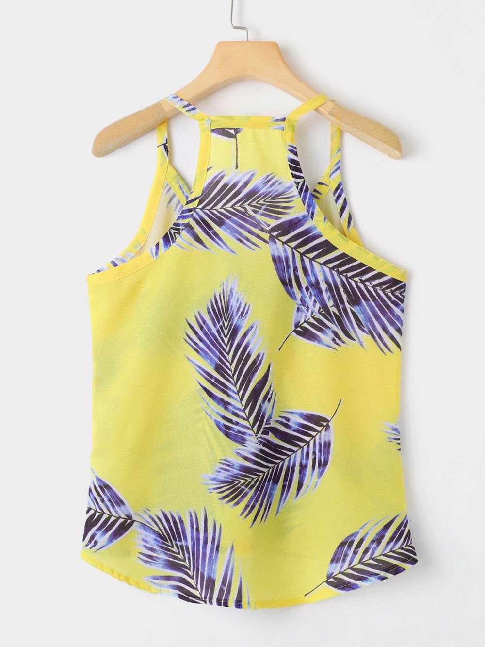 Tropische Plantenprint V-Hals Mouwloze Zomer Hawaii Tanktops