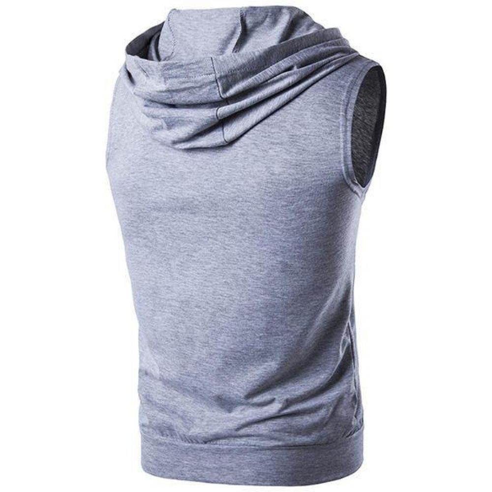 Zomer Persoonlijkheid High Street Grote Zak T-Shirt Casual Zip Hooded Vest Heren Trui T-Shirt