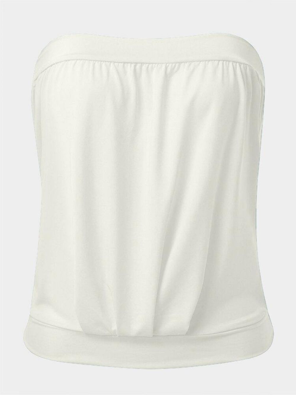 Zomer Witte Effen Kleur Strapless Mouwloze Casual Tube Tanktop