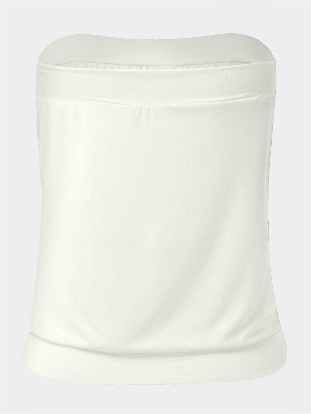 Zomer Witte Effen Kleur Strapless Mouwloze Casual Tube Tanktop