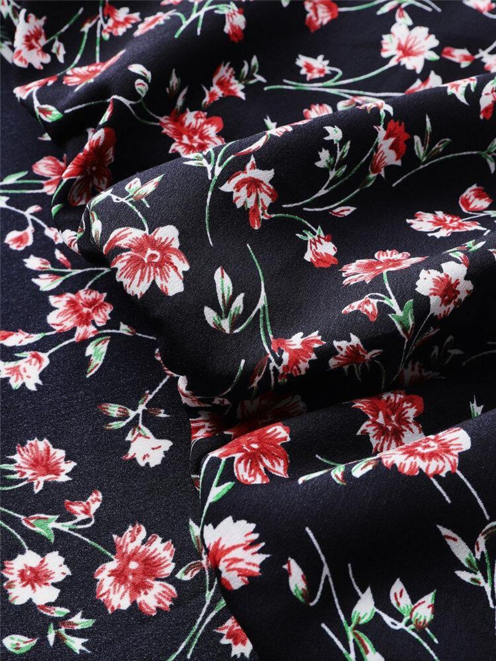 Zwarte Mouwloze Tanktop Met V-Hals Bloemenprint