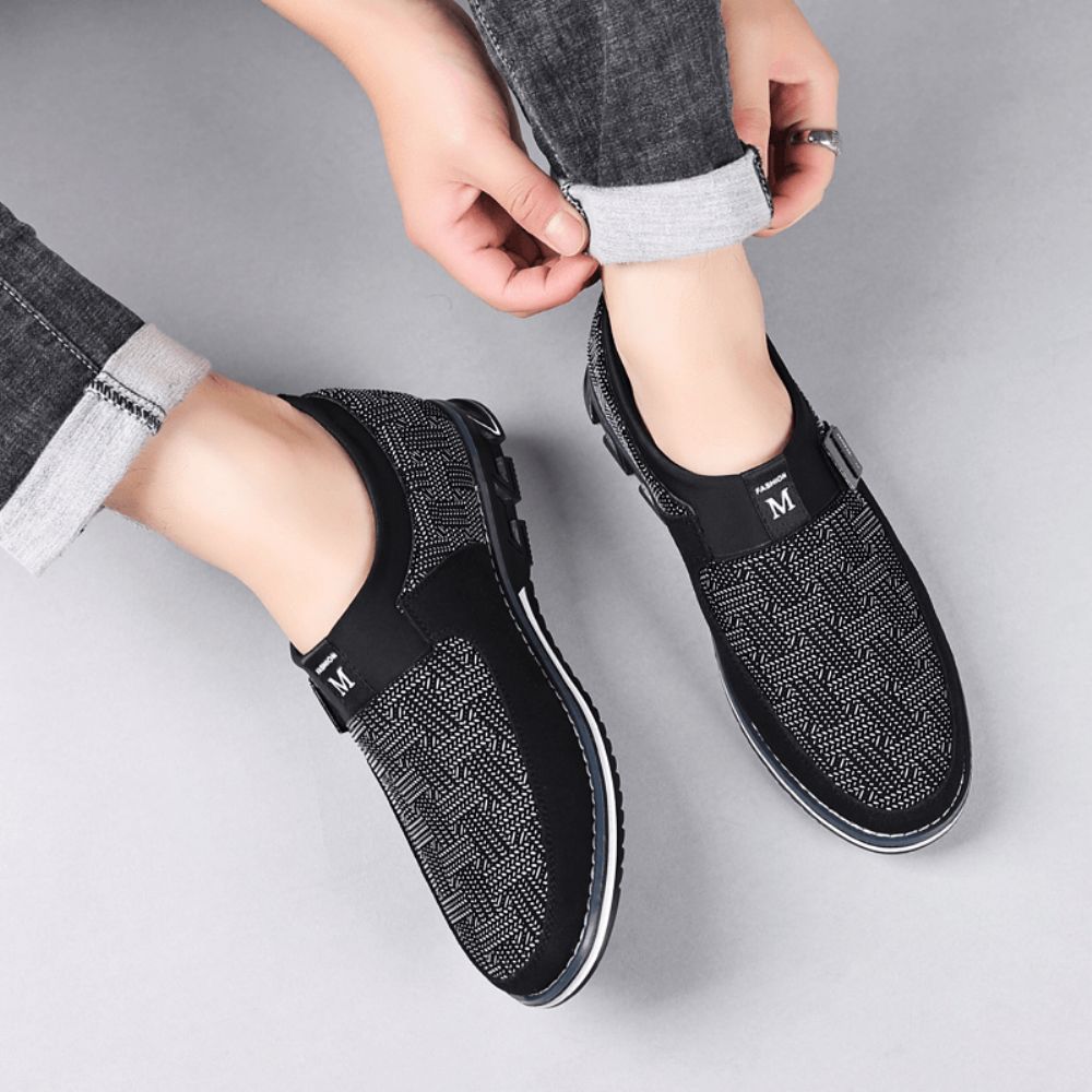 Heren Ademende Non Slip Comfortabele Zachte Bodem Slip Op Casual Business Loafers Schoenen