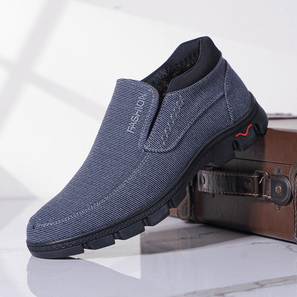 Heren Antislip Warm Gevoerde Comfortabele Oude Peking Casual Katoenen Schoenen