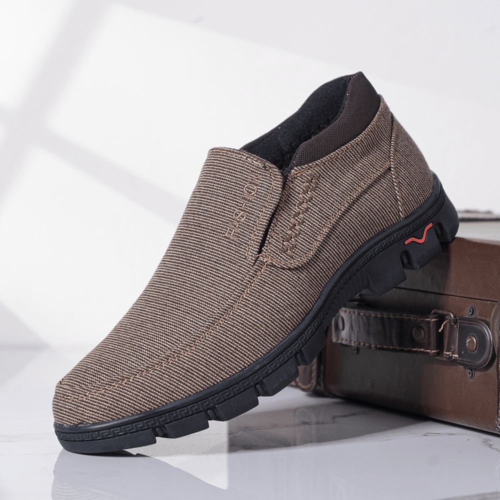 Heren Antislip Warm Gevoerde Comfortabele Oude Peking Casual Katoenen Schoenen