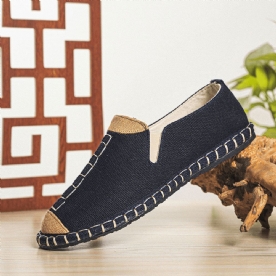 Heren Canvas Ademend Antislip Hand Stiksels Comfortabele Oude Peking Casual Linnen Schoenen