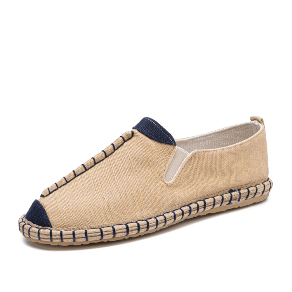 Heren Canvas Ademend Antislip Hand Stiksels Comfortabele Oude Peking Casual Linnen Schoenen