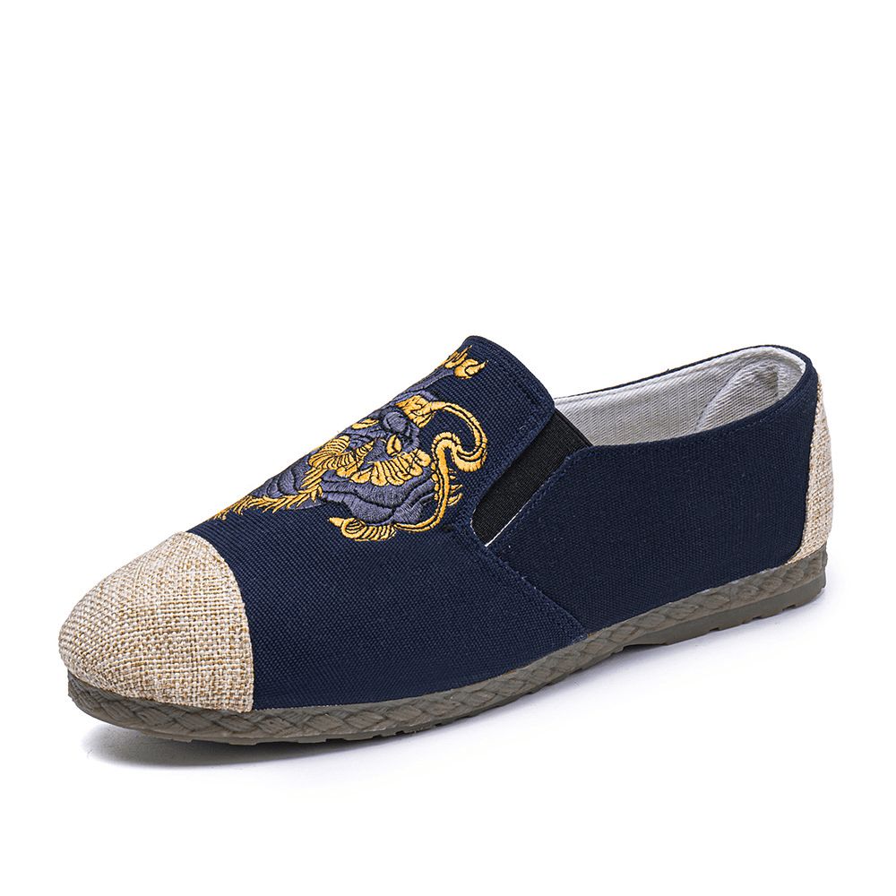 Heren Canvas Ademend Antislip Zacht Comfortabel Oud Peking Casual Linnen Schoenen