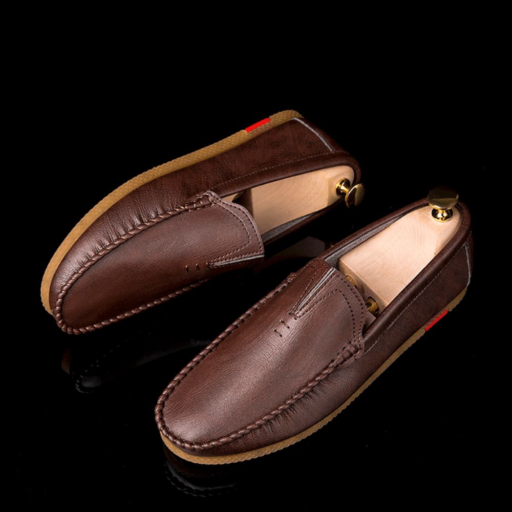 Heren Microvezel Ademend Comfortabele Bodem Slip Op Rijden Casual Lederen Loafers Schoenen