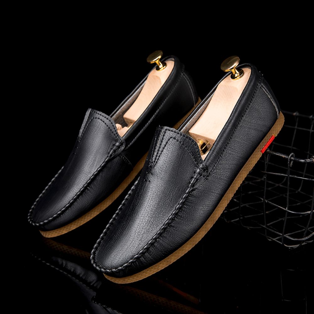 Heren Microvezel Ademend Comfortabele Bodem Slip Op Rijden Casual Lederen Loafers Schoenen