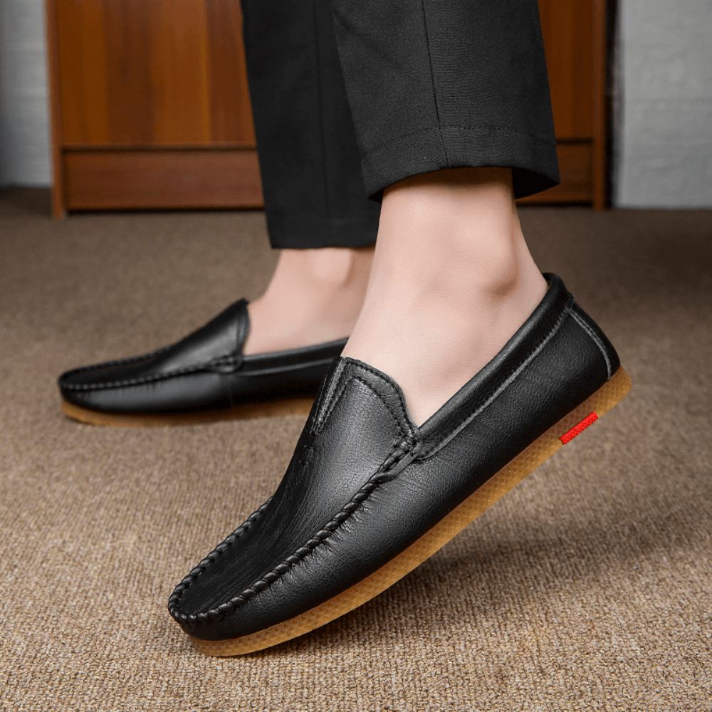 Heren Microvezel Ademend Comfortabele Bodem Slip Op Rijden Casual Lederen Loafers Schoenen