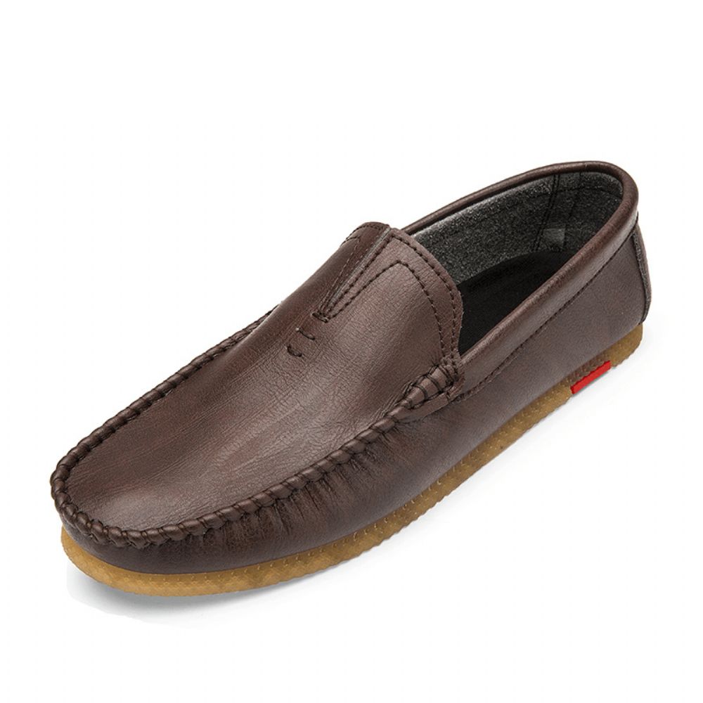 Heren Microvezel Ademend Comfortabele Bodem Slip Op Rijden Casual Lederen Loafers Schoenen