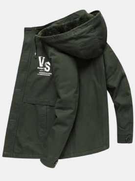 Dikke Met Fleece Gevoerde Warme Outdoor-Casual Parka'S Met Capuchon Heren