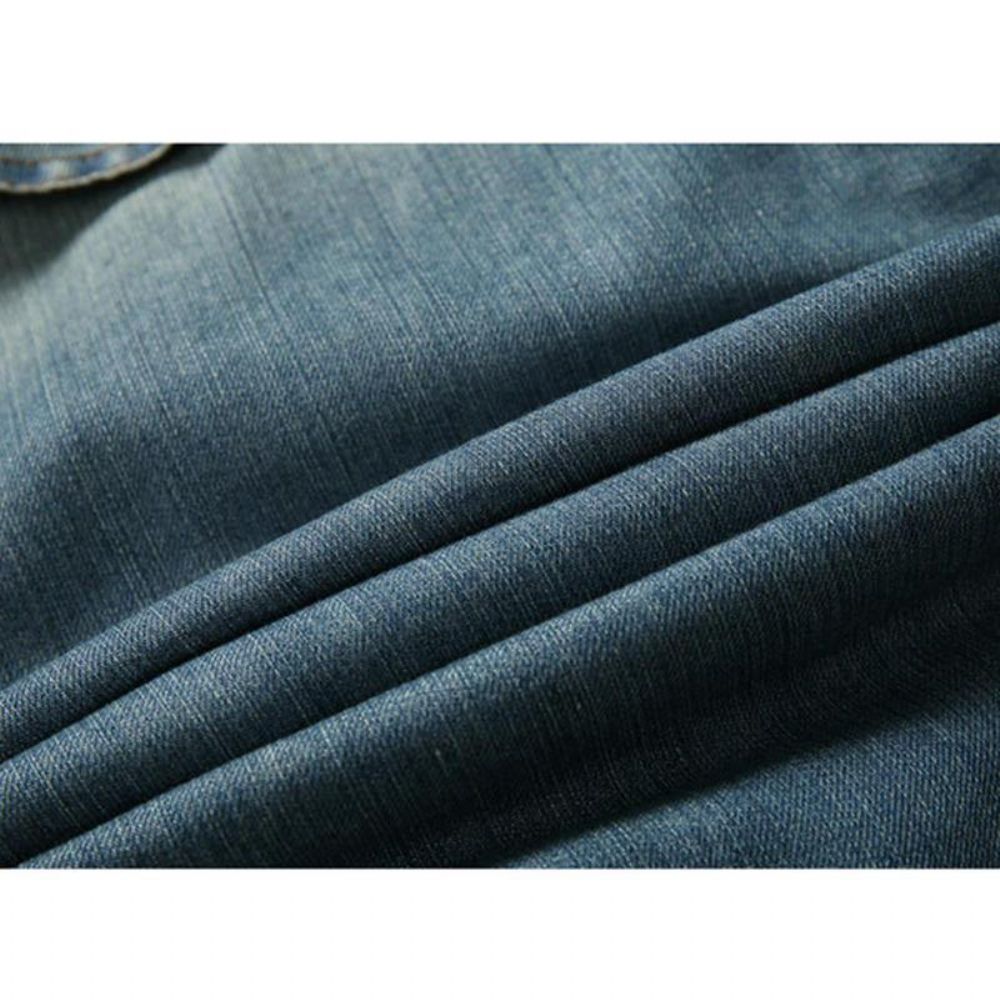 Herenmode 100% Katoenen Zakken Denim Fleece Verdikte Opstaande Kraag Casual Jas