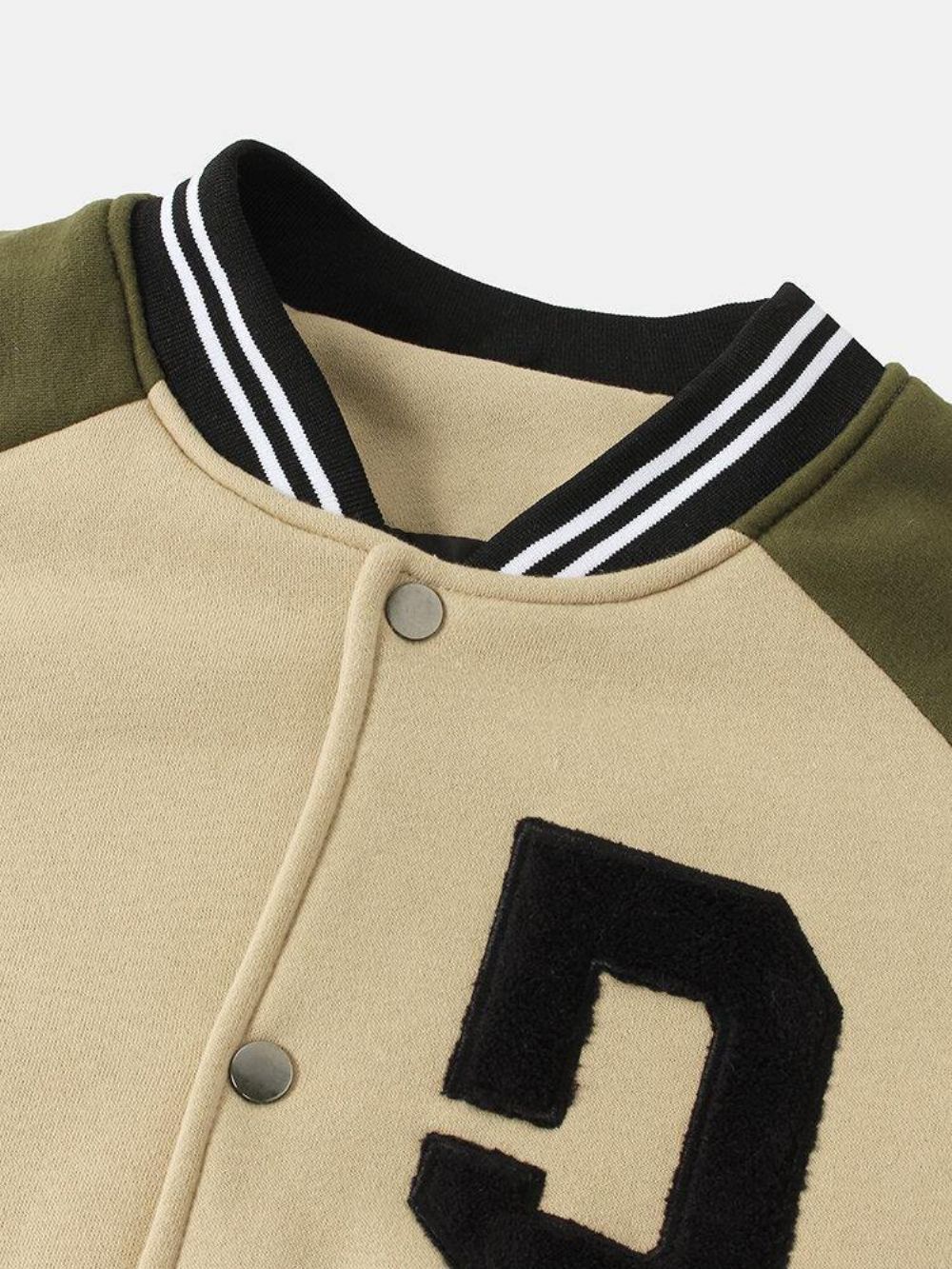 Heren Vintage Dikke Raglanmouwen Knop Casual Losse Varsity Jas