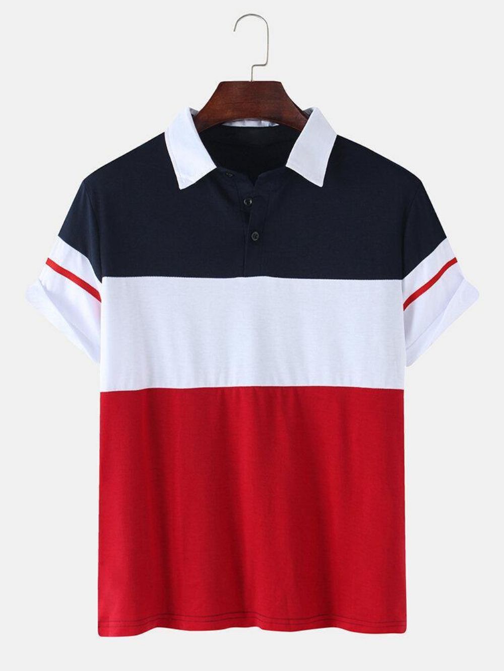 Casual Golfshirt Met Kleurblokken Korte Mouwen Heren