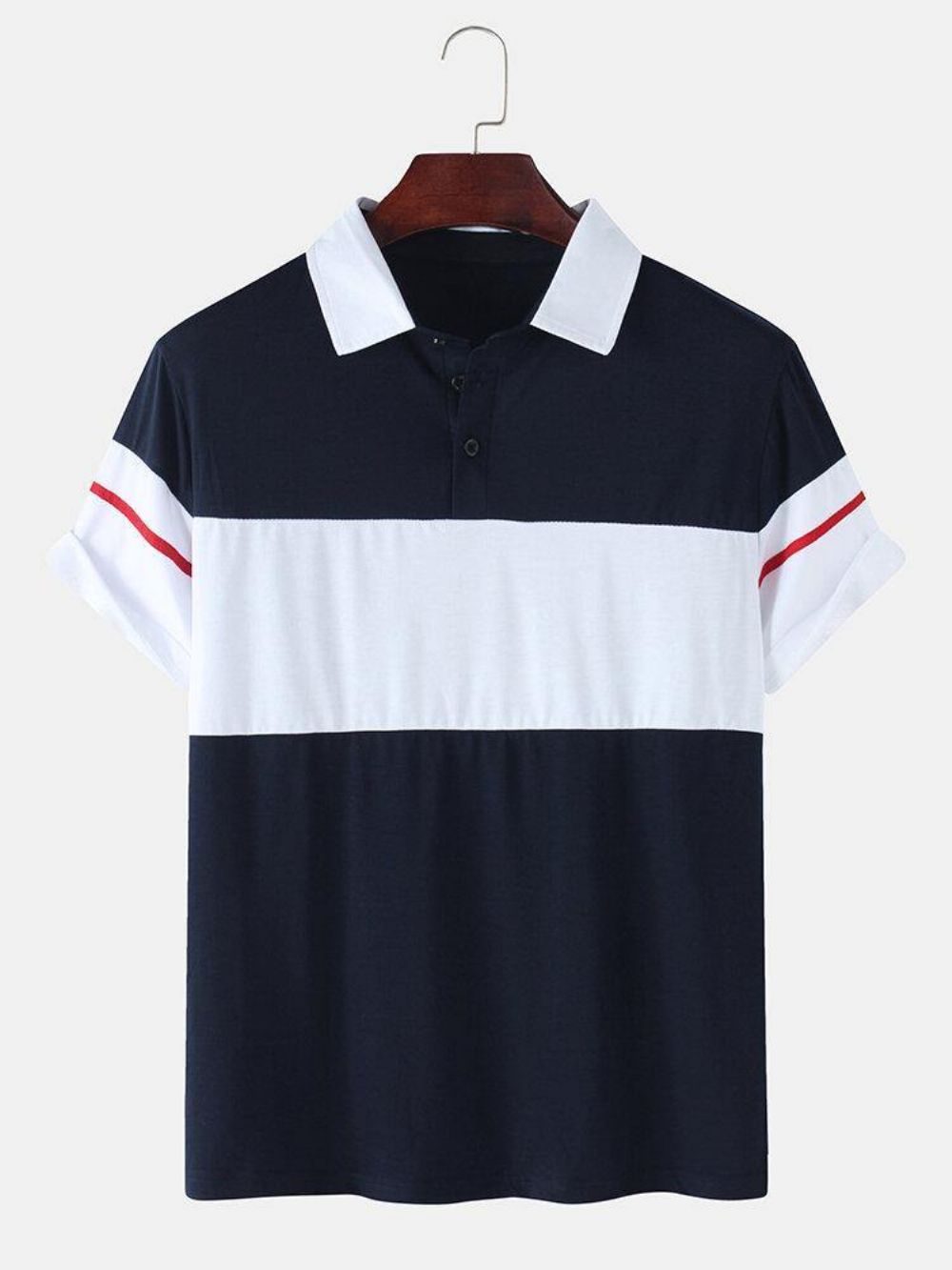 Casual Golfshirt Met Kleurblokken Korte Mouwen Heren