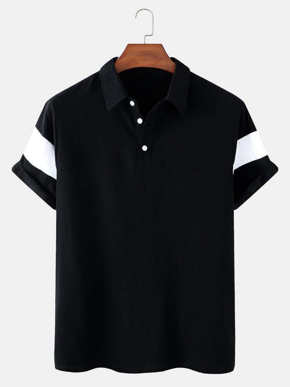 Casual Golfshirts Heren Met Kleurblokken Halfopen Knoop Korte Mouwen