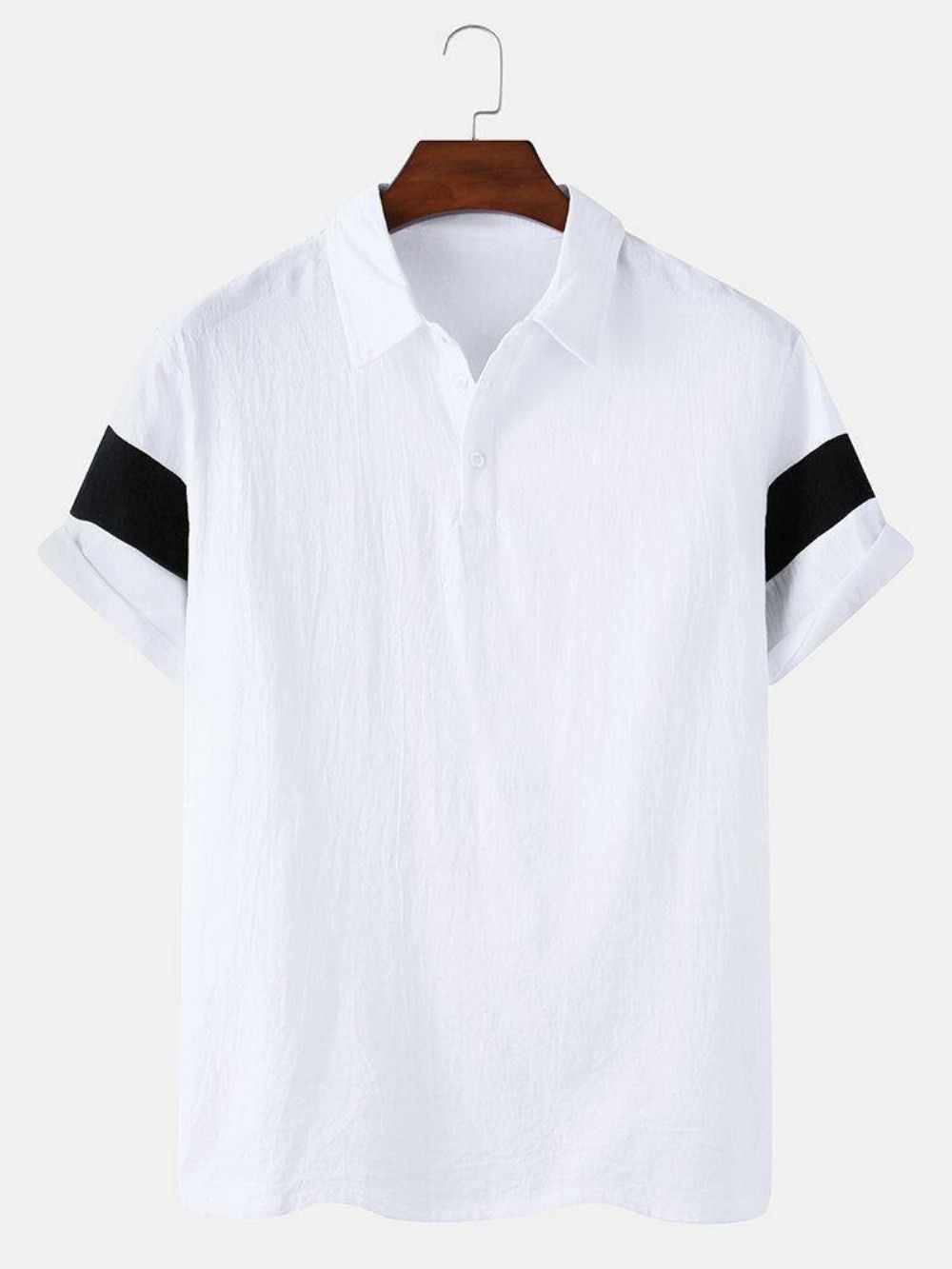 Casual Golfshirts Heren Met Kleurblokken Halfopen Knoop Korte Mouwen