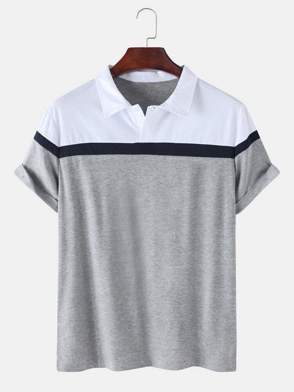 Colorblock Casual Sport-Golfshirts Met Korte Mouwen Heren