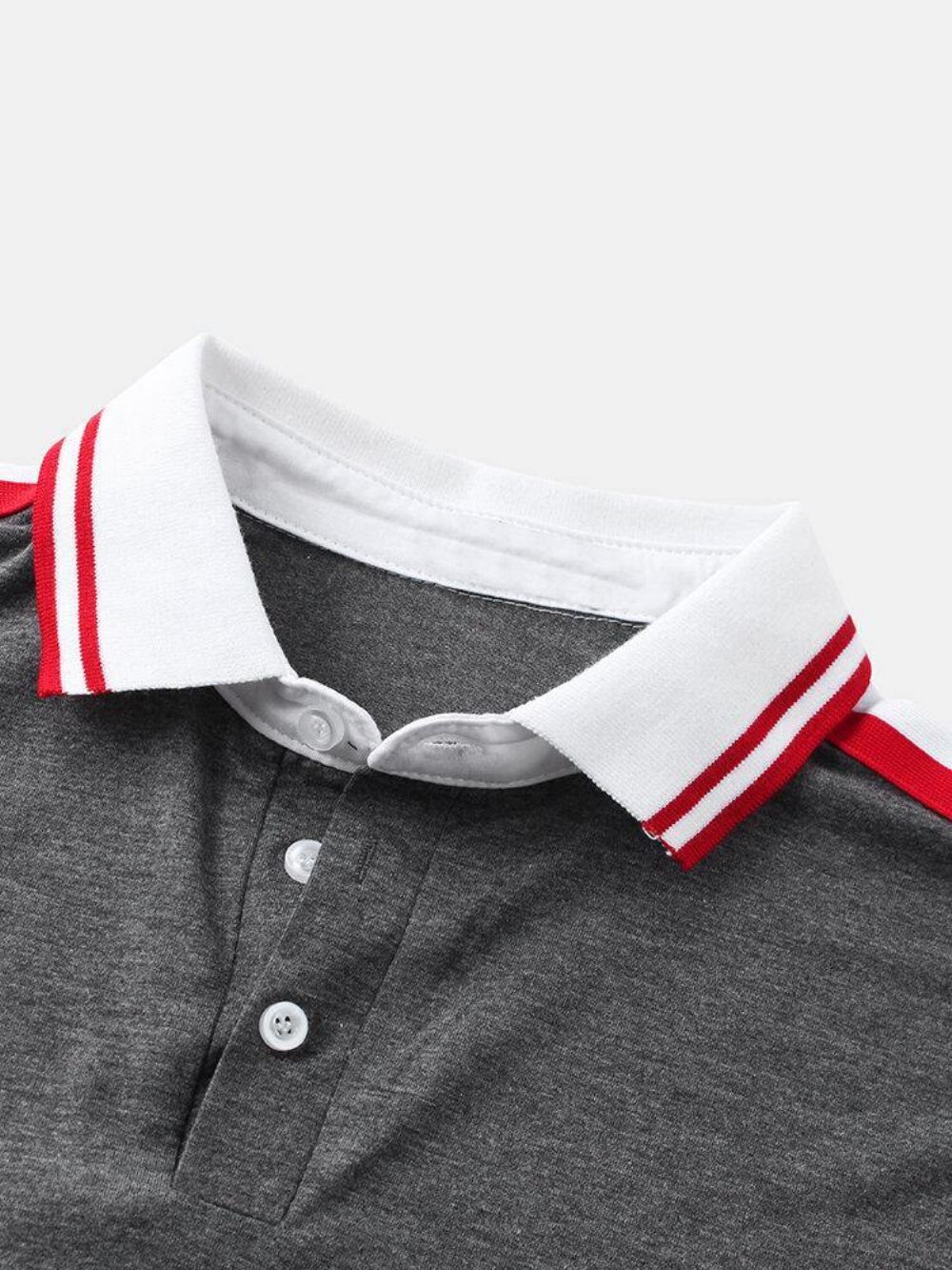 Effen Casual Golfshirt Met Korte Mouwen Heren Met Contrasterende Geribbelde Boorden