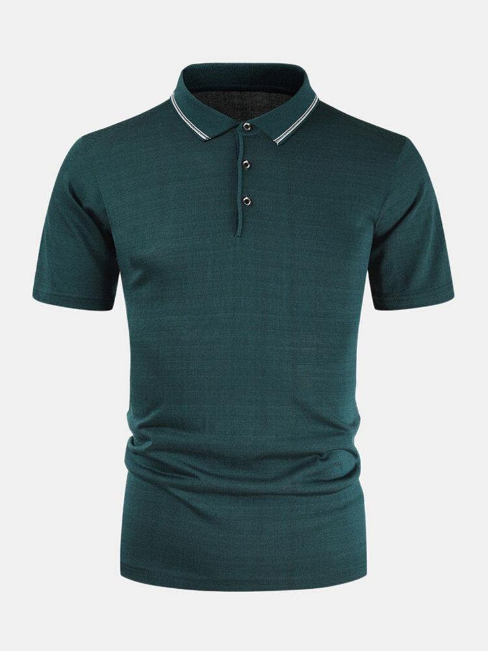 Heren Effen Kleur Opvouwbare Kraag Ademende Half Open Casual Golfshirts