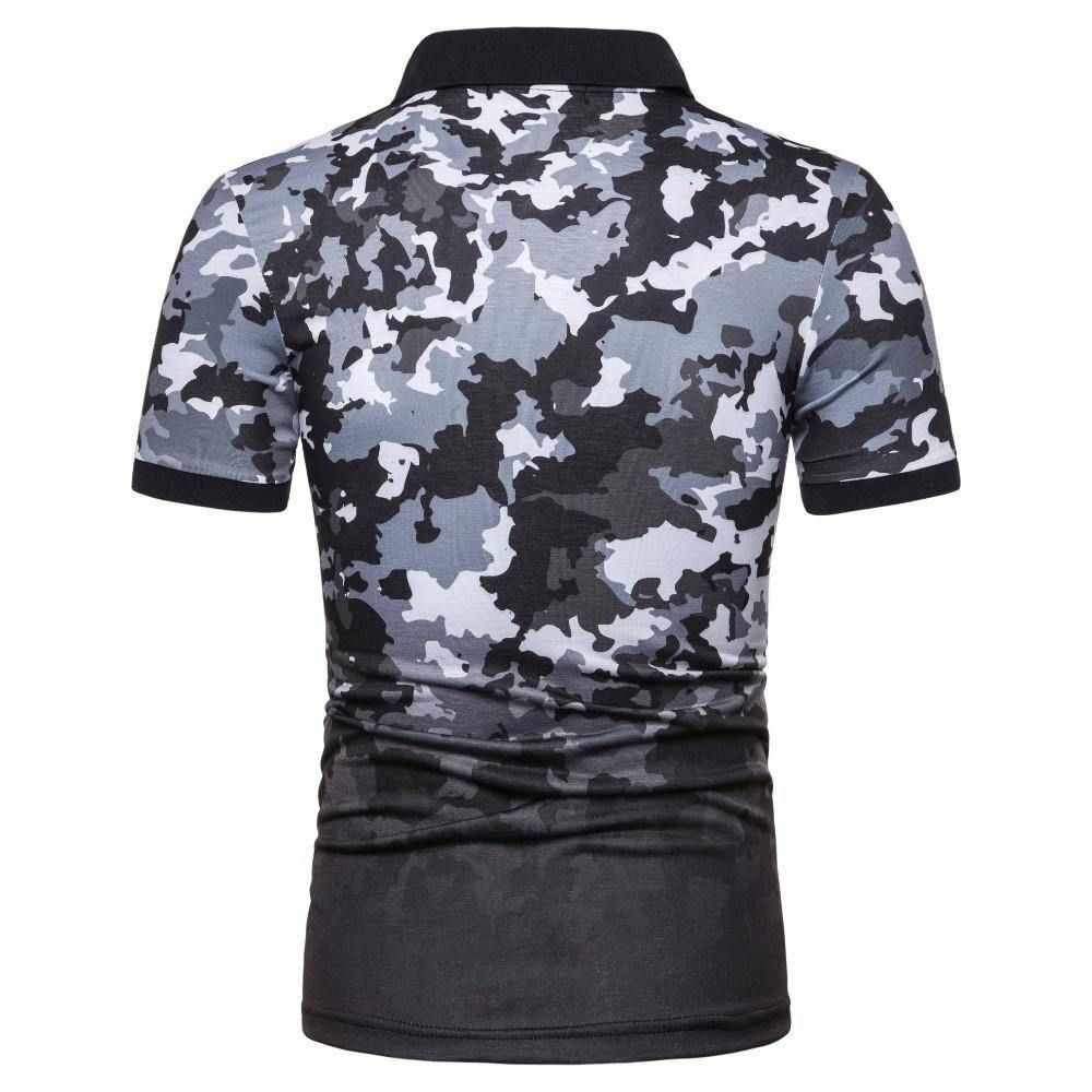 Herenmode Camouflagedruk Losse Casual Golfshirts Met Korte Mouwen