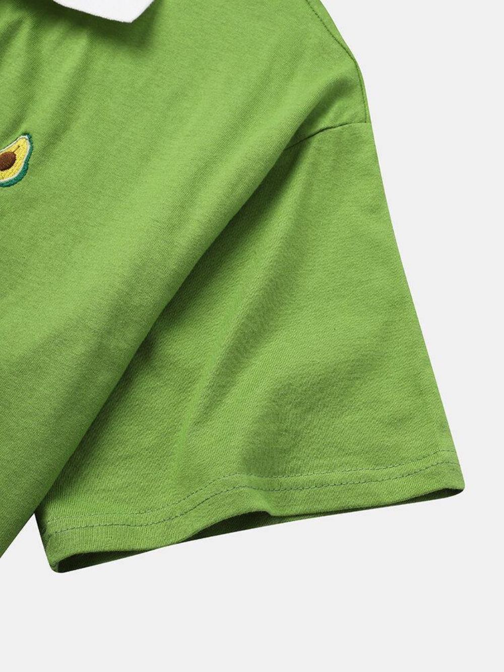 Katoenen Met Fruit Geborduurde Losse Golfshirts Met Lichte Reverskraag