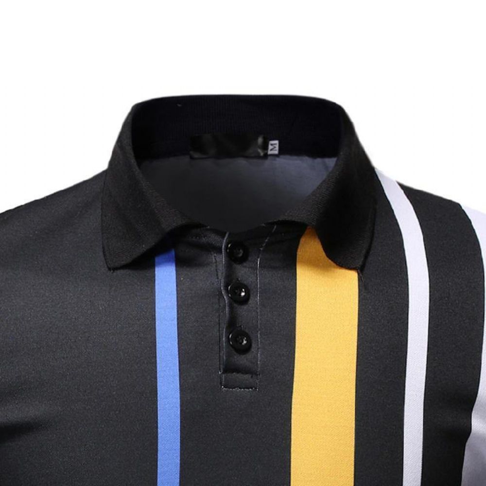 Zomer Gestreepte Kleurrijke Casual Golfshirts Heren