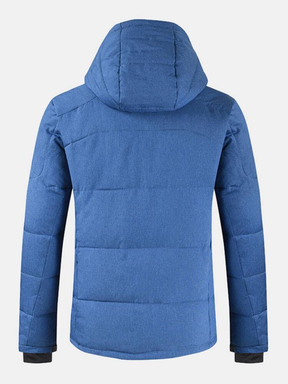 Heren Winter Warm Dikker Rits Detail Effen Kleur Hooded Down Jas