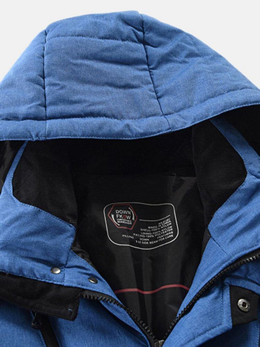 Heren Winter Warm Dikker Rits Detail Effen Kleur Hooded Down Jas