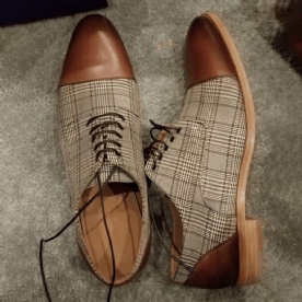 Heren Britse Stijl Cap Toe Comfy Lace-Up Formele Kledingschoenen