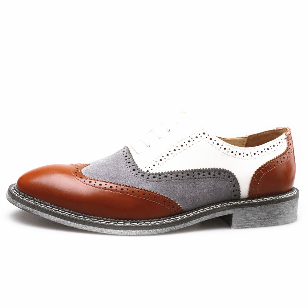 Heren Brogue Colorblock Oxfords Veterschoenen Zakelijke Casual Formele Schoenen