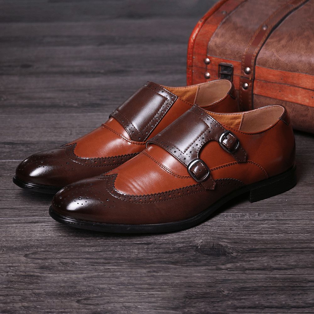 Heren Brogue Gesneden Casual Zakelijke Kantoor Lederen Oxfords