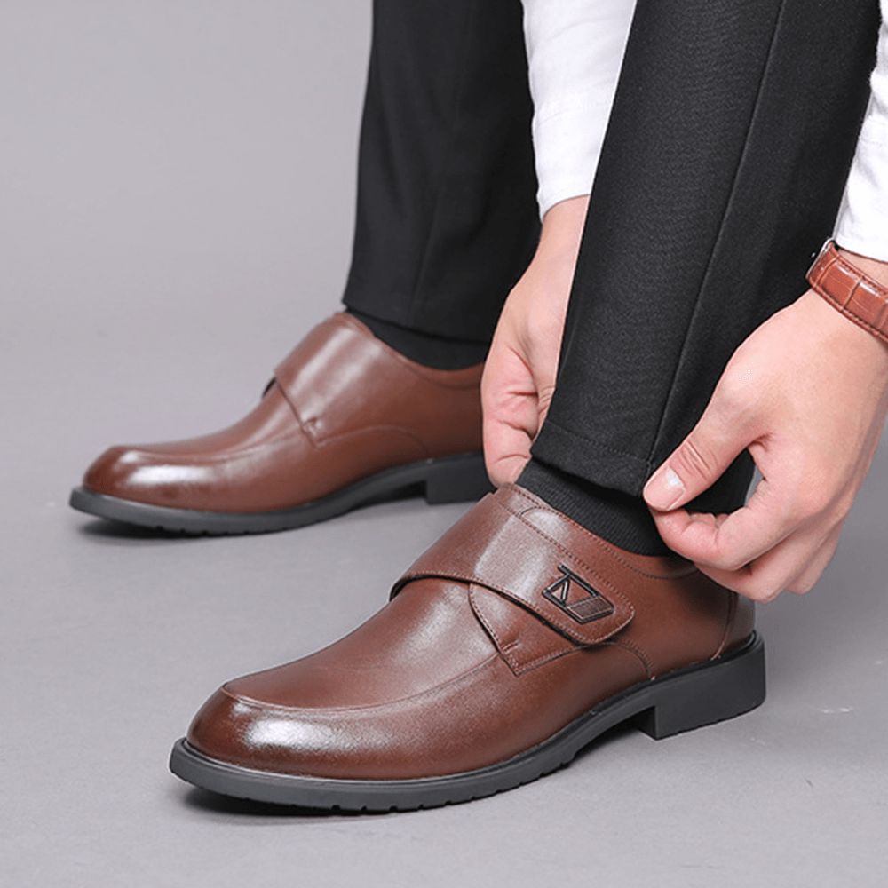 Heren Klittenband Koeienhuid Zachte Zool Casual Zakelijke Oxfords