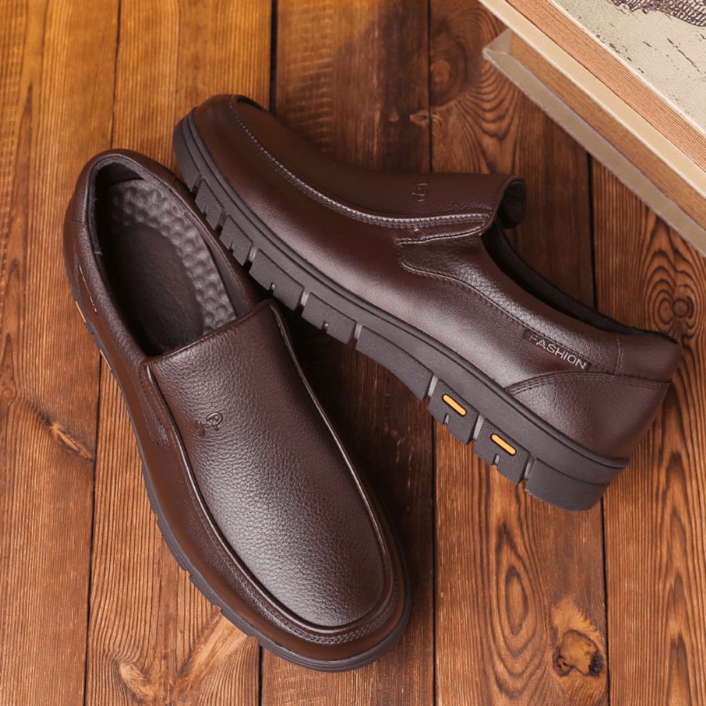 Heren Rundleder Antislip Zachte Zool Zakelijke Oxfords