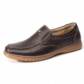 Menico Heren Echt Koe Lederen Slip Op Zachte Zool Comfortabele Non Slip Casual Oxfords