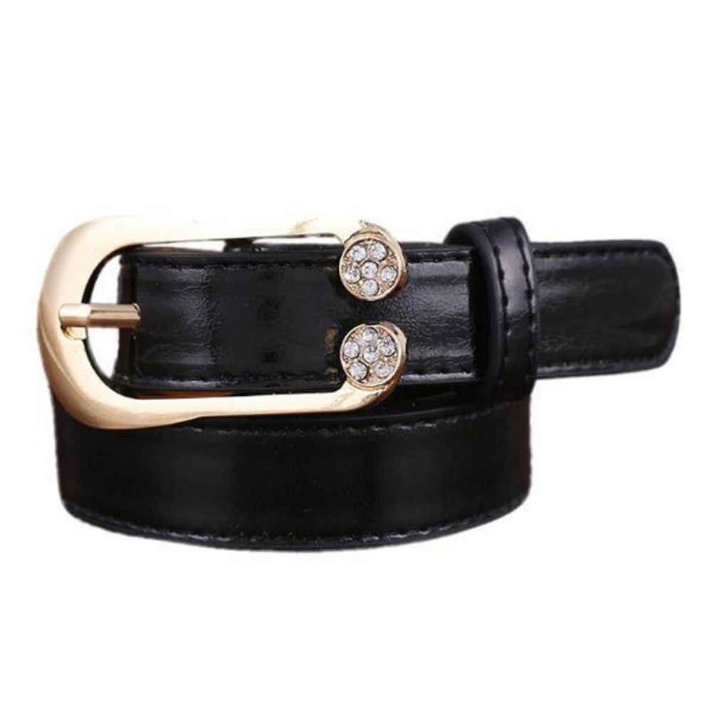 Dames Dames Tweede Laag Lederen Riem Diamanten Taille Riem Metalen Pin Gesp Jurk Tailleband