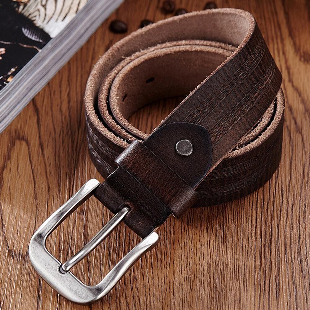 Lederen Herenriem Casual Tailleband Tailleband Gladde Pin Retro Riem