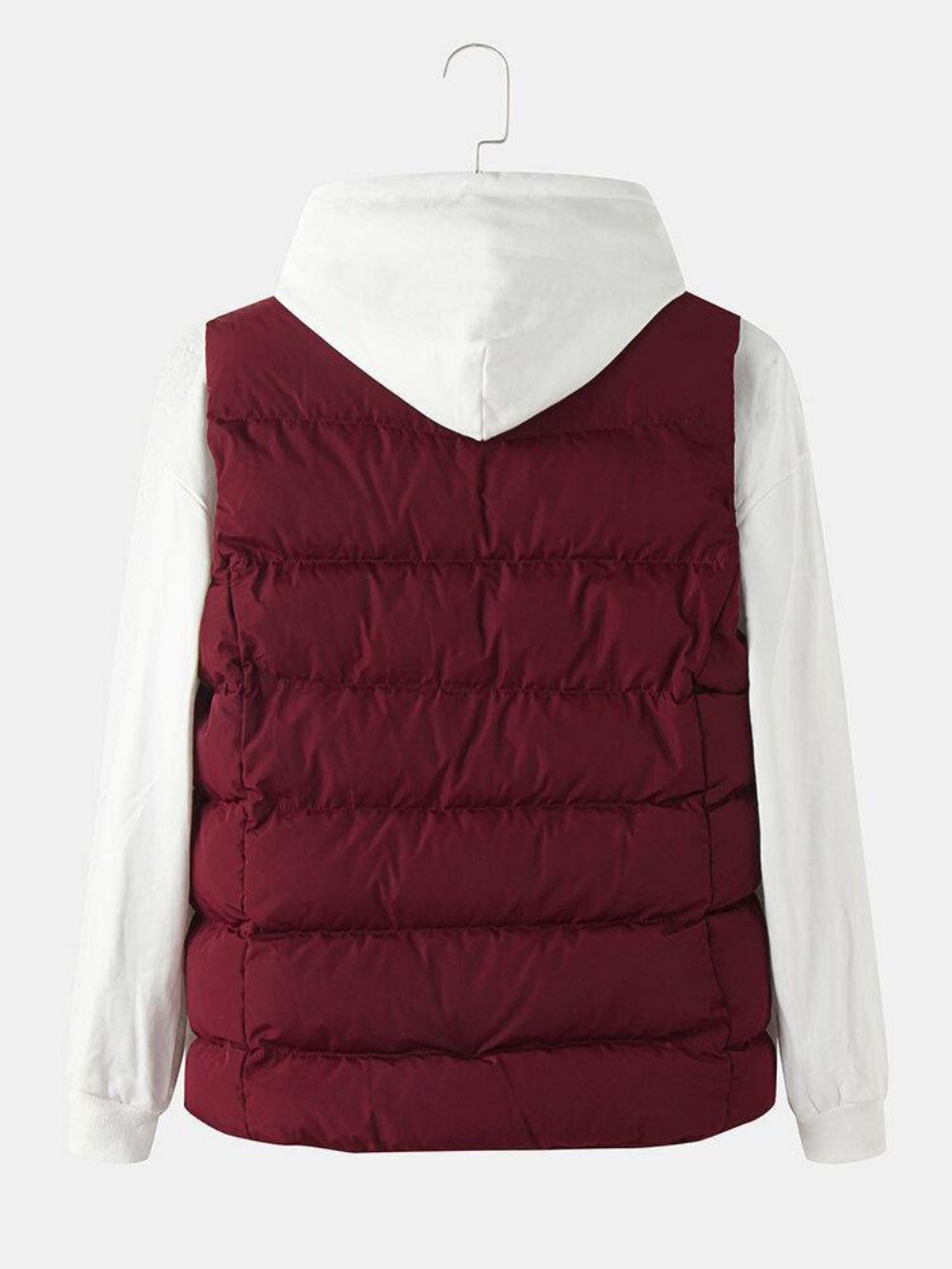 Heren Effen Kleur Mouwloos Warm Dikker Gewatteerd Gilet Vest Met Zak