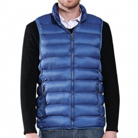 Heren Winter Lichtgewicht Dun Mouwloos Warm Vest Met Rits