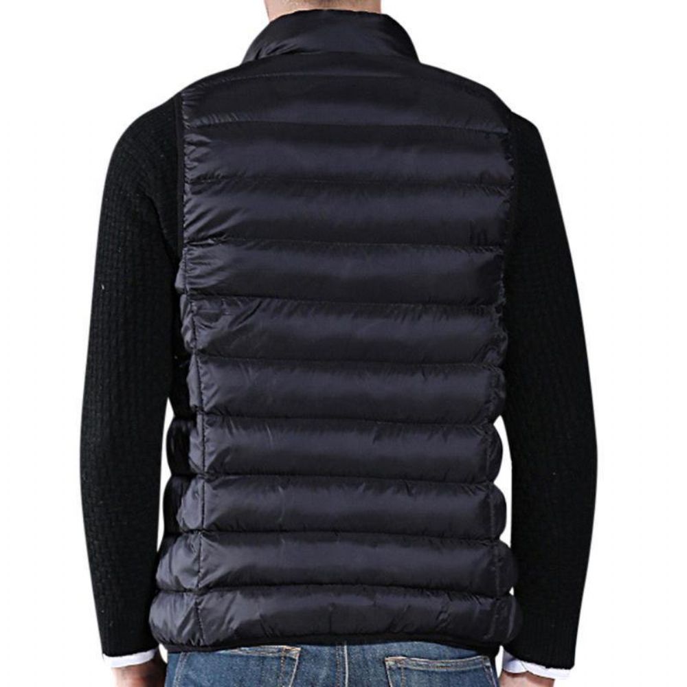 Heren Winter Lichtgewicht Dun Mouwloos Warm Vest Met Rits