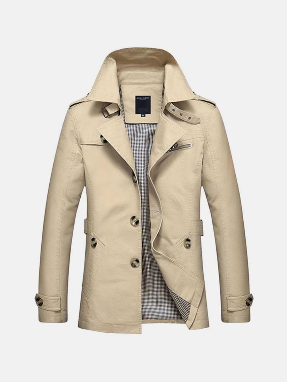 Casual Trenchcoat Met Één Rij Knopen Heren