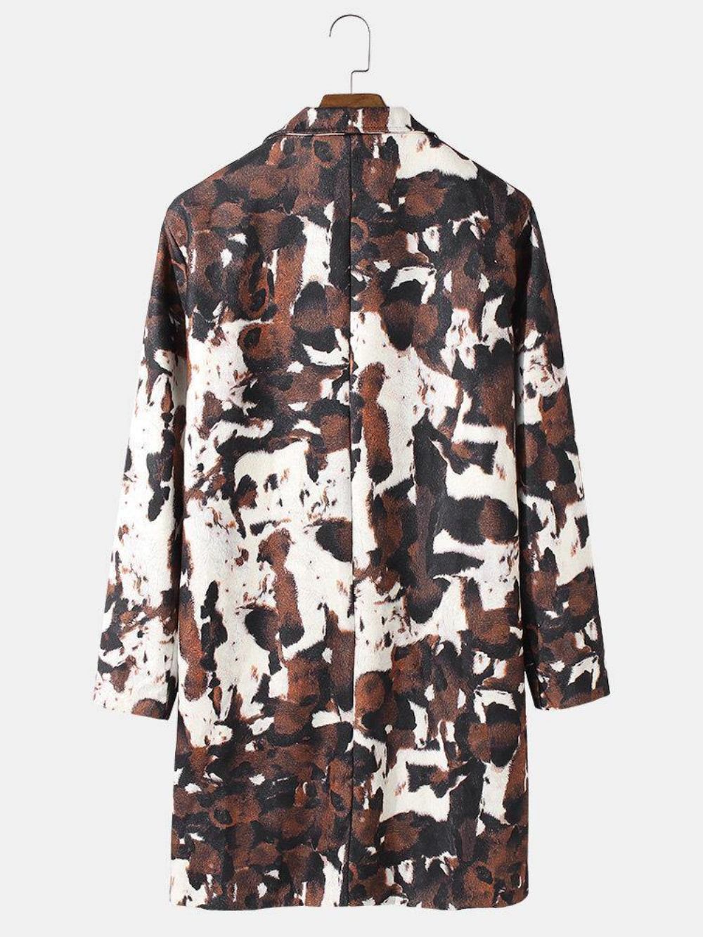 Halflange Trenchcoats Met Abstracte Print Enkele Rij Knopen Heren