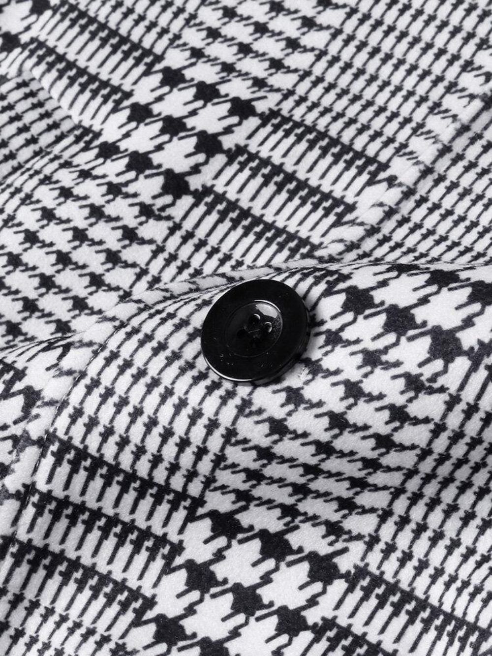 Halflange Trenchcoats Met Houndstooth-Revers Enkele Rij Knopen Heren