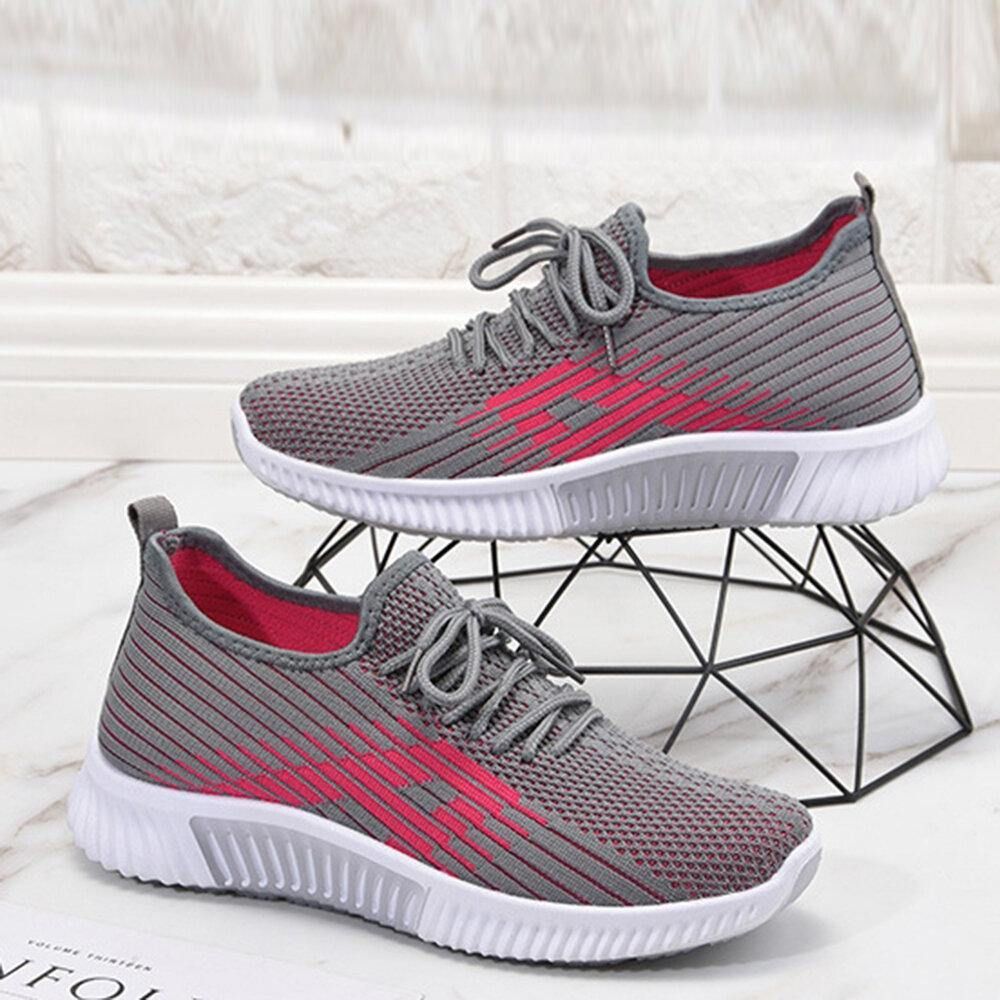 Dames Casual Mesh Ademende Zachte Antislip Platte Sneakers